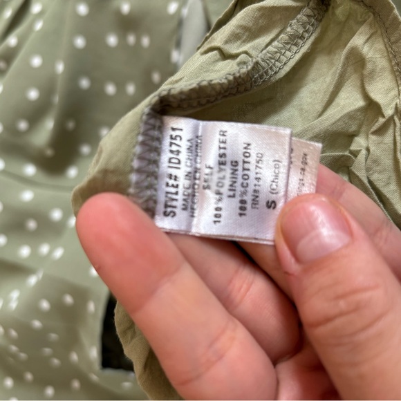 NESEES DRESSES The Cady Sage Green Polka Dot Nursing Friendly Dress SZ Small - Picture 7 of 8